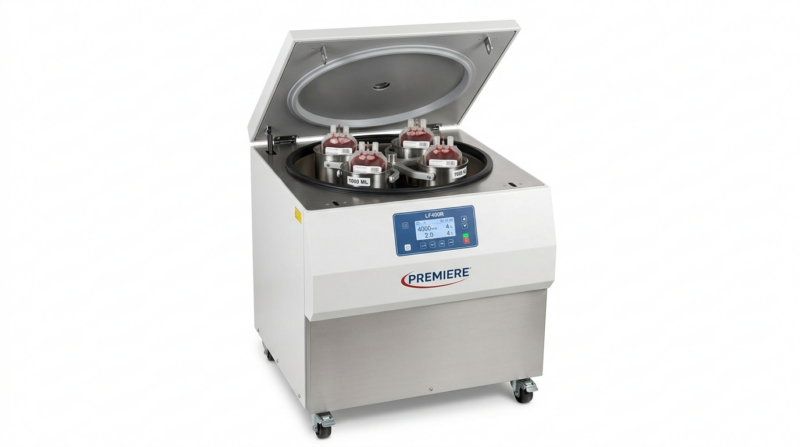 CENTRIFUGA REFRIGERADA PARA BANCO DE SANGRE, CAPACIDAD DE 4 COPAS DE 1000 ML, MARCA PREMIERE, MODELO LF400R